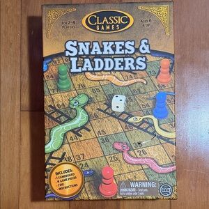 Classic Games Snakes & Ladders Board Game - Multicolor